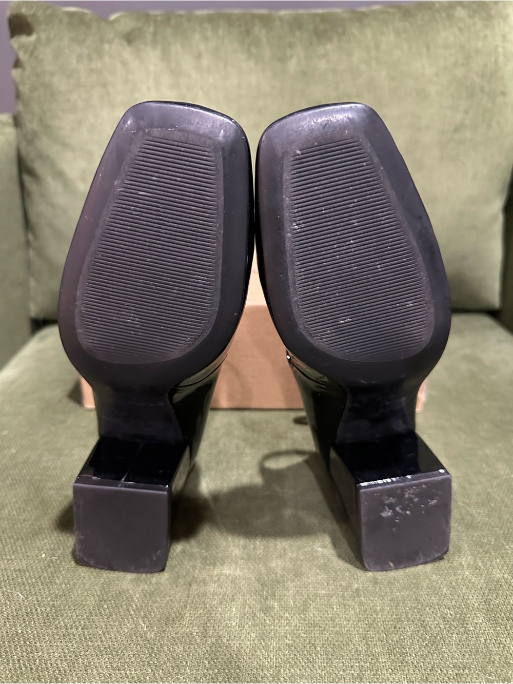 Mango Patent Leather Black Mary Jane Block Heel Pumps - Picture 5 of 5